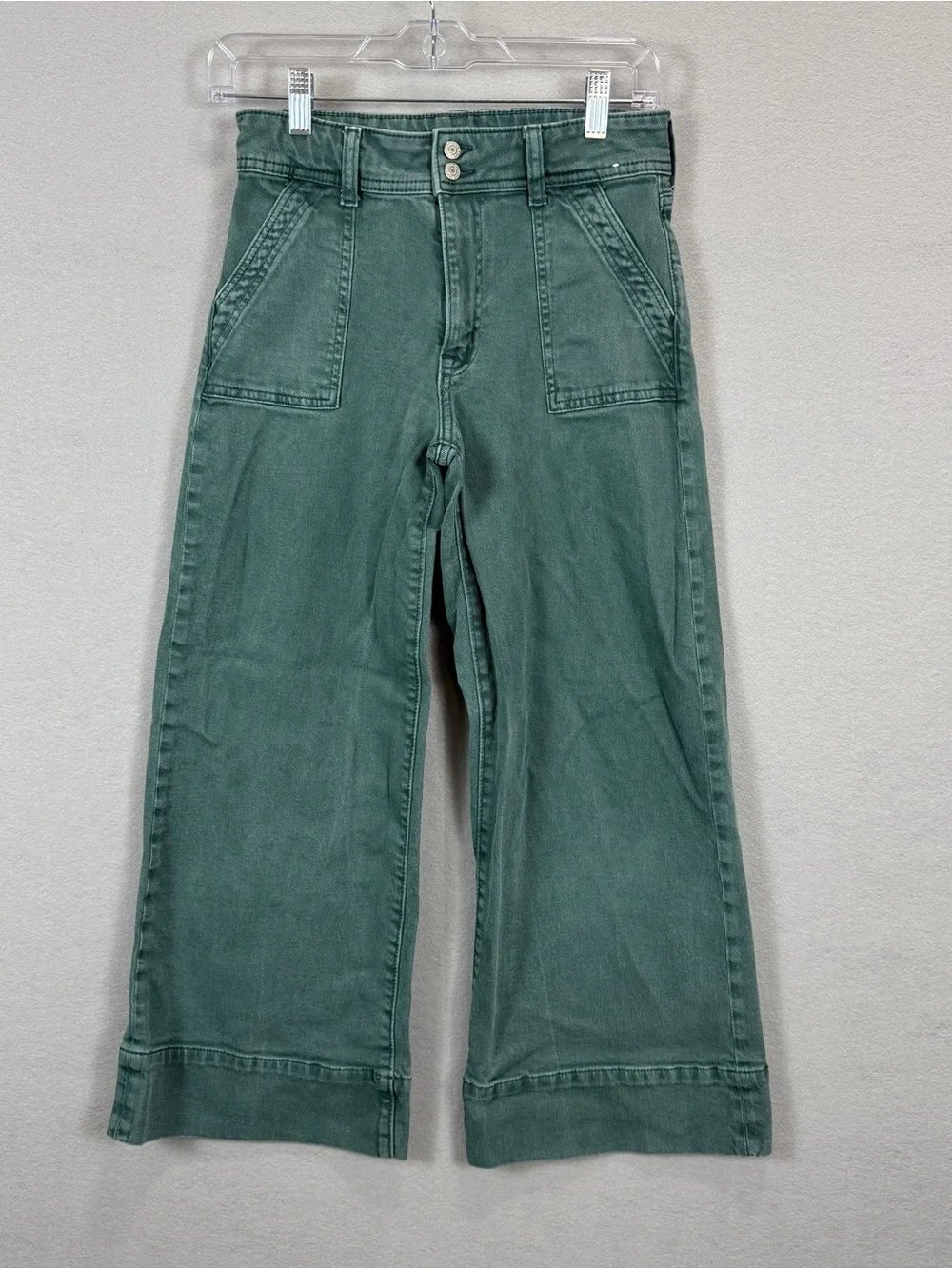 Gap Kids Girls Size 14 High Stride Ankle Wide Leg Pants Moores Green